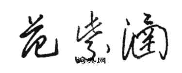 駱恆光范紫涵草書個性簽名怎么寫