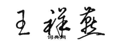 駱恆光王祥燕草書個性簽名怎么寫