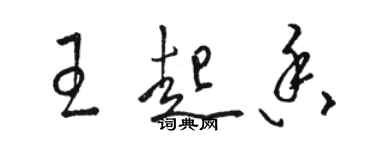 駱恆光王起香草書個性簽名怎么寫