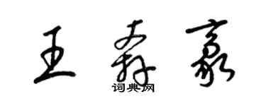 梁錦英王奔豪草書個性簽名怎么寫