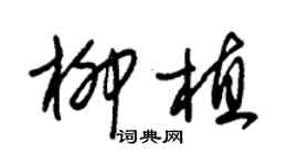 朱錫榮柳植草書個性簽名怎么寫