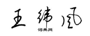 梁錦英王緯風草書個性簽名怎么寫