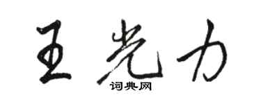 駱恆光王光力行書個性簽名怎么寫