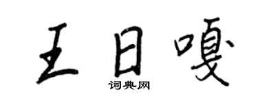 王正良王日嘎行書個性簽名怎么寫