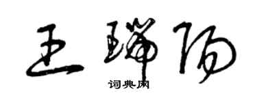 曾慶福王瑞陽草書個性簽名怎么寫