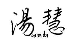 王正良湯慧行書個性簽名怎么寫