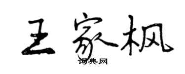 曾慶福王家楓行書個性簽名怎么寫