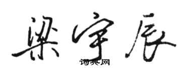 駱恆光梁宇辰行書個性簽名怎么寫