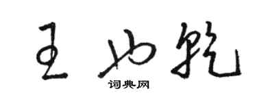 駱恆光王也乾草書個性簽名怎么寫