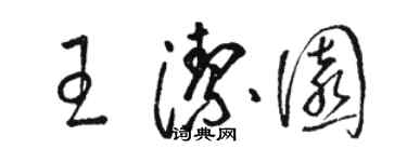 駱恆光王潔園草書個性簽名怎么寫