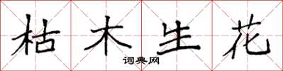 袁強枯木生花楷書怎么寫
