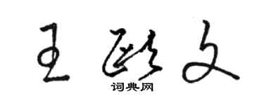 駱恆光王歐文草書個性簽名怎么寫