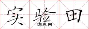 黃華生實驗田楷書怎么寫