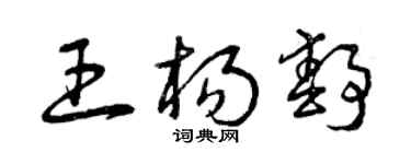 曾慶福王楊靜草書個性簽名怎么寫