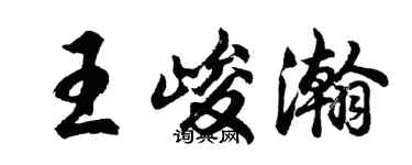 胡問遂王峻瀚行書個性簽名怎么寫