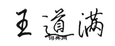 駱恆光王道滿行書個性簽名怎么寫