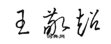 駱恆光王敬超草書個性簽名怎么寫