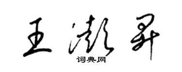 梁錦英王澎昇草書個性簽名怎么寫