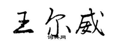 曾慶福王爾威行書個性簽名怎么寫