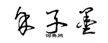 曾慶福餘子墨草書個性簽名怎么寫