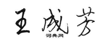 駱恆光王成芳行書個性簽名怎么寫