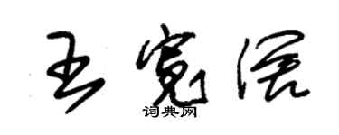 朱錫榮王寬闊草書個性簽名怎么寫