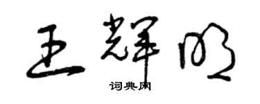 曾慶福王輝明草書個性簽名怎么寫