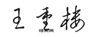駱恆光王重樓草書個性簽名怎么寫