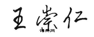 駱恆光王崇仁行書個性簽名怎么寫