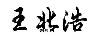 胡問遂王北浩行書個性簽名怎么寫
