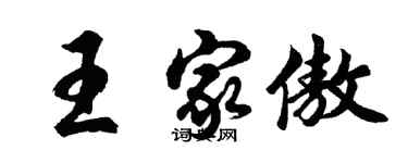 胡問遂王家傲行書個性簽名怎么寫