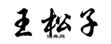 胡問遂王松子行書個性簽名怎么寫