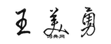 駱恆光王美勇行書個性簽名怎么寫