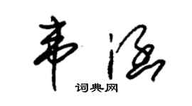 朱錫榮韋涵草書個性簽名怎么寫