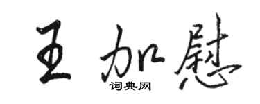 駱恆光王加慰行書個性簽名怎么寫