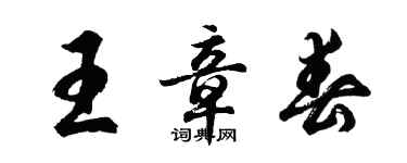 胡問遂王章春行書個性簽名怎么寫