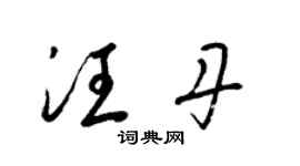 梁錦英汪丹草書個性簽名怎么寫