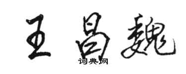 駱恆光王昌魏行書個性簽名怎么寫