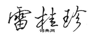 駱恆光雷桂珍行書個性簽名怎么寫