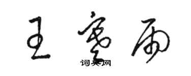 駱恆光王寒雨草書個性簽名怎么寫