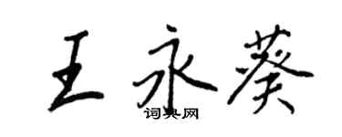 王正良王永葵行書個性簽名怎么寫