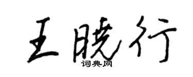 王正良王曉行行書個性簽名怎么寫
