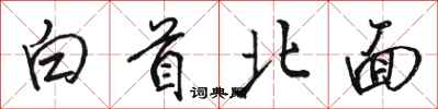 駱恆光白首北面行書怎么寫