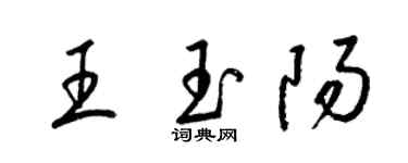 梁錦英王玉陽草書個性簽名怎么寫