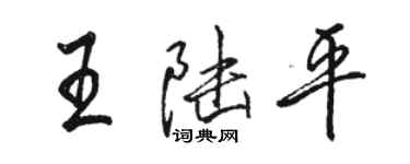 駱恆光王陸平行書個性簽名怎么寫