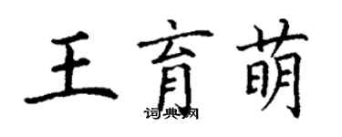 丁謙王育萌楷書個性簽名怎么寫