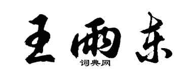 胡問遂王雨東行書個性簽名怎么寫