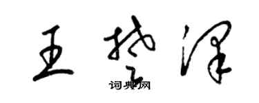 梁錦英王楚澤草書個性簽名怎么寫