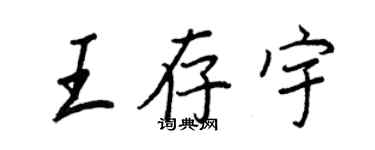 王正良王存宇行書個性簽名怎么寫