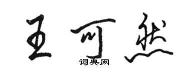 駱恆光王可然行書個性簽名怎么寫